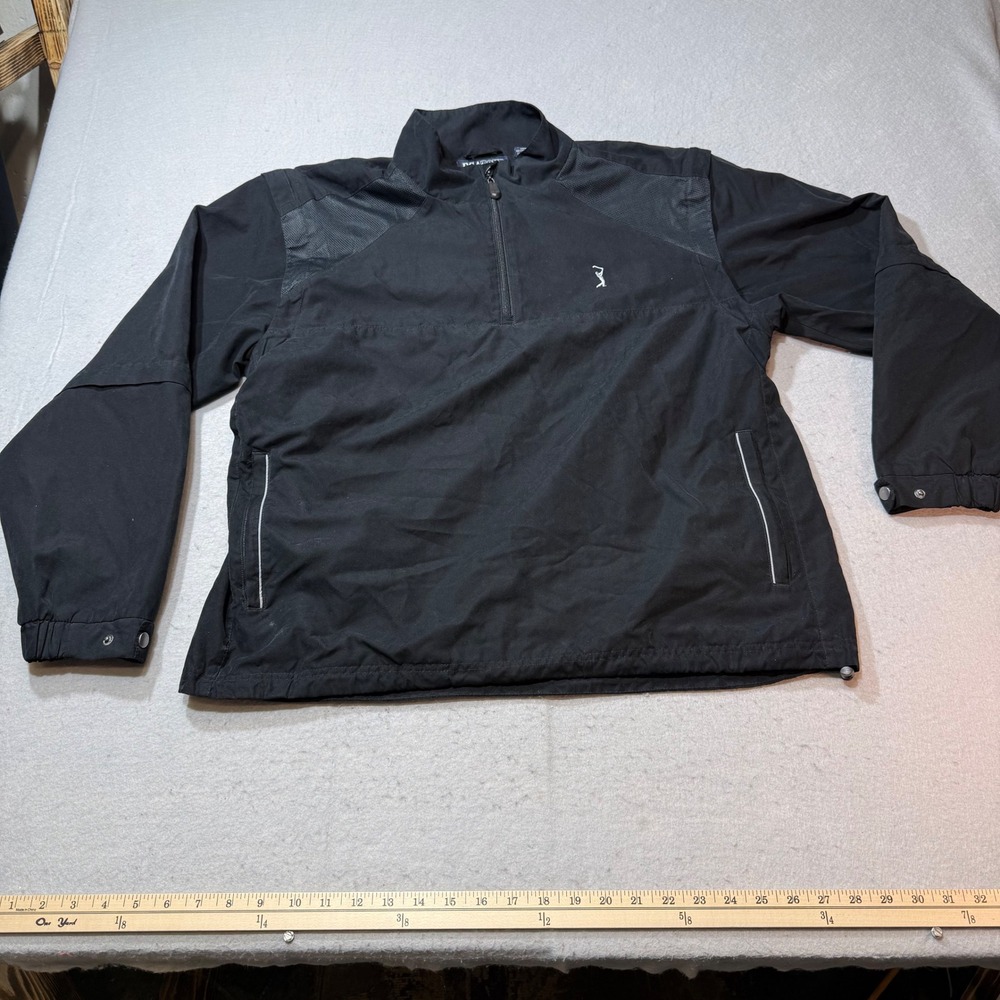 PGATOUR Mens Black Golf Pullover Jacket‎ Lightweight Quarter Zip Size L